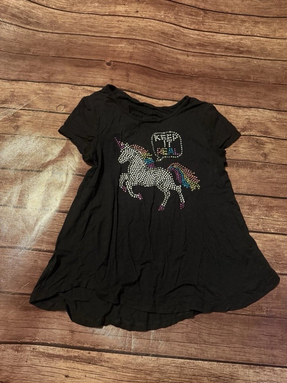 Girl’s Justice Gem Jeweled Unicorn Shirt Size 14 SEE NOTES